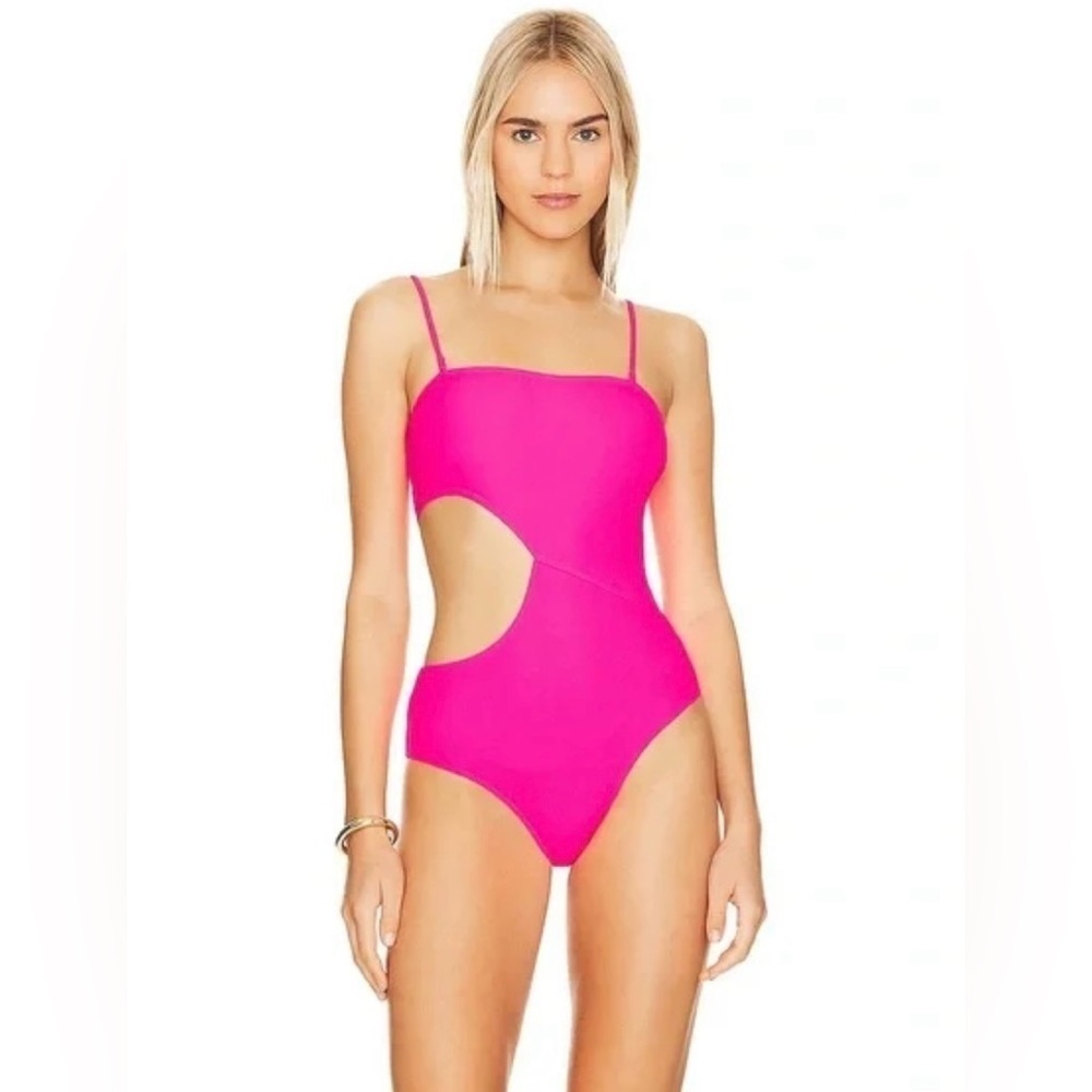 Solid & Striped The Cameron Crinkle Ribbed Cut-Out One-Piece Swimsuit NWT Size M